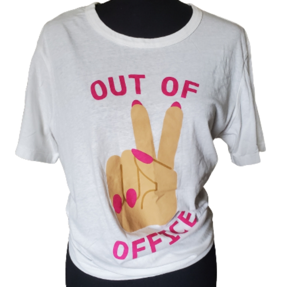 Buddy Love White Graphic Tee with Pink Accents